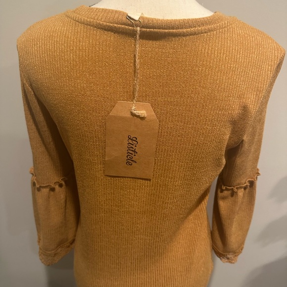 Listicle Mustard Bell-Sleeve Knit Top - Picture 3 of 4